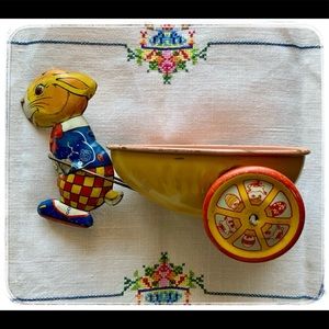 Vintage J. Chein Easter Bunny and Cart.